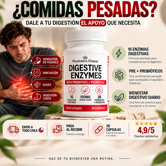 Enzimas Digestivas + Prebióticos y Probióticos | 30 Cápsulas